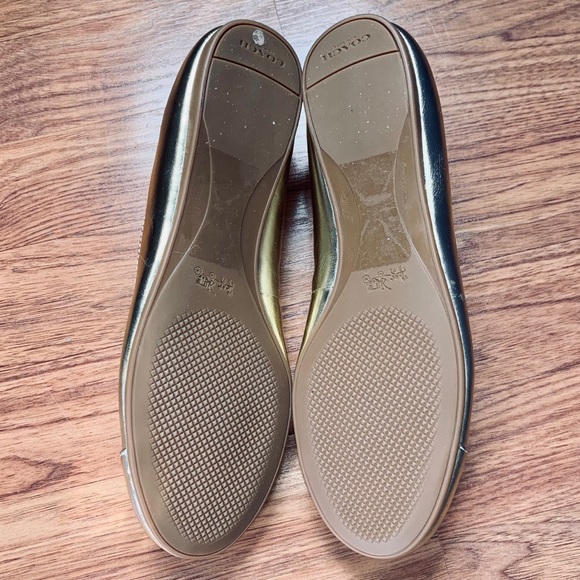 Coach Gold Tie Ballet Flats Sz 7 - Picture 3 of 4
